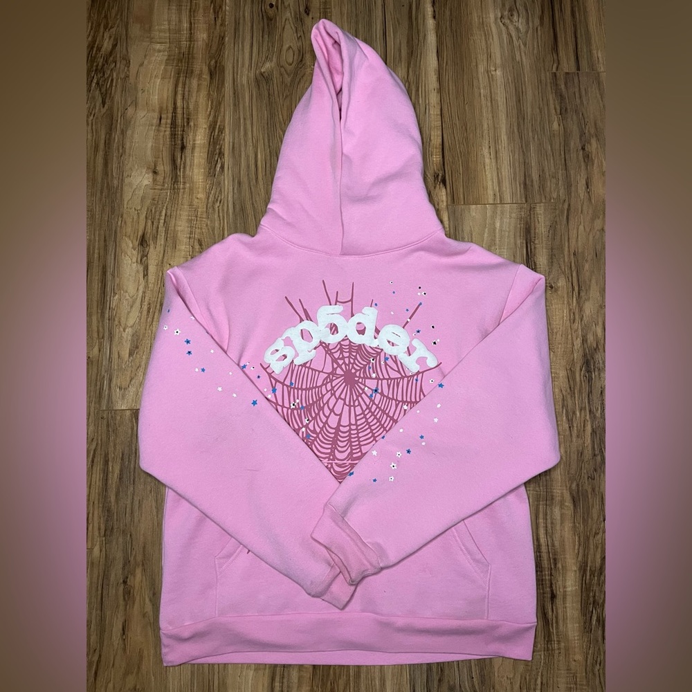 Sp5der OG Web Hoodie Pink
